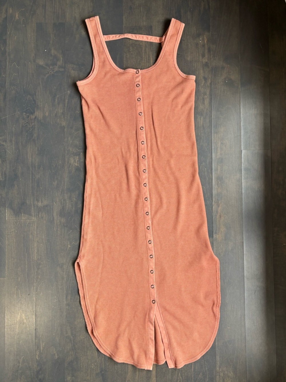 Daily Practice Ribbed Button-Front Tank Dress